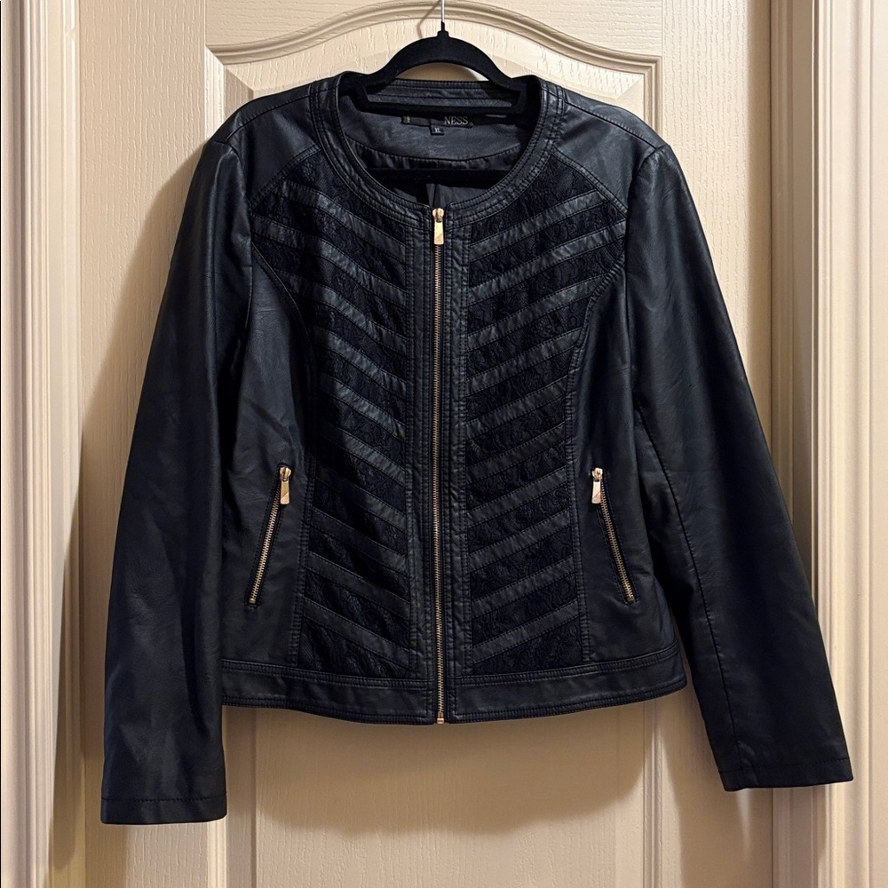 Women's Black Leather(like) Jacket